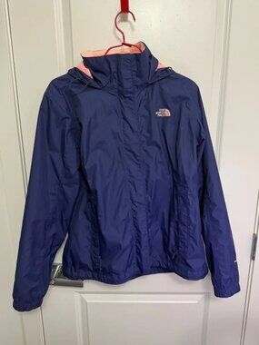 The North Face Women's Navy and Coral Windbreaker in size L